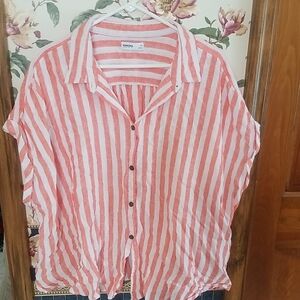 Sonoma Orange and White Striped Shirt